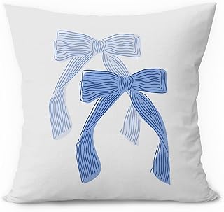 Coastal Granddaughter Room Decor, Light Blue Bow Dorm Pillow Cover Gift ...
