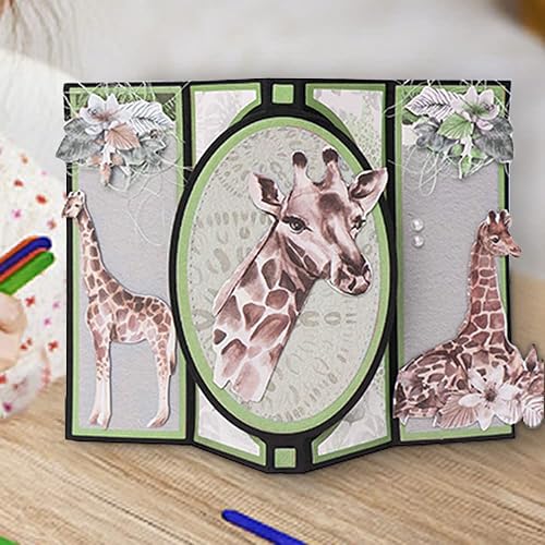 Miniatura 9 de Estivaux Troqueles con forma de tarjeta 3D para hacer tarjetas, forma rectangular, juego de troqueles de corte de tarjetas emergentes de concha,