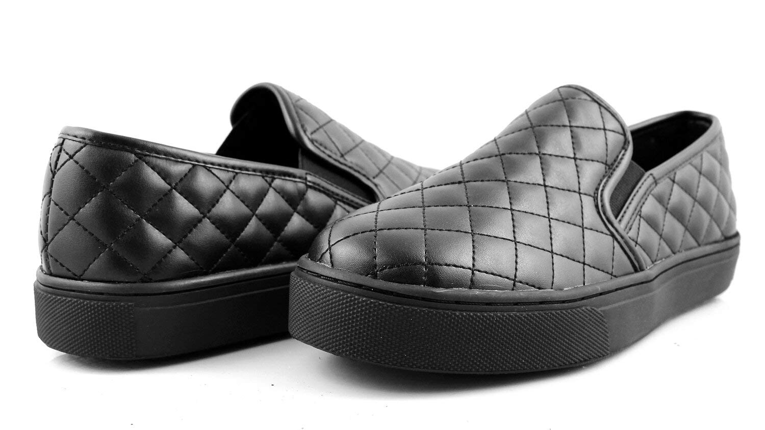 Laforst Candy Manmade Upper Slip Resistant Waitress Server Slip On Black Fashion Flat 6.5