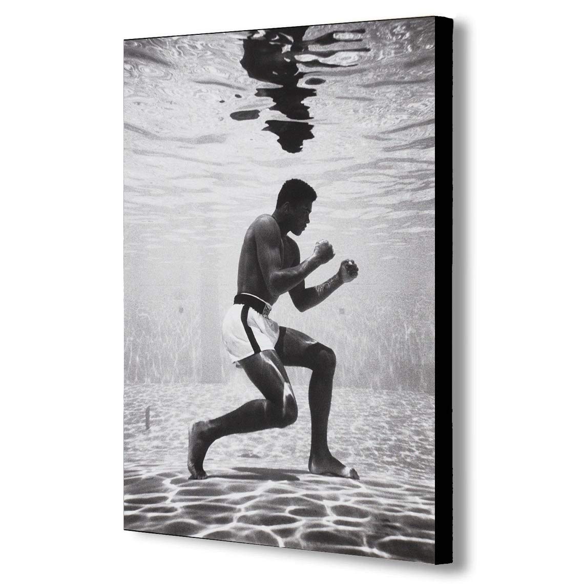 FAB Muhammad Ali Under Water - Framed Canvas Wall Art Print - Various sizes (A1 32x24 inches)