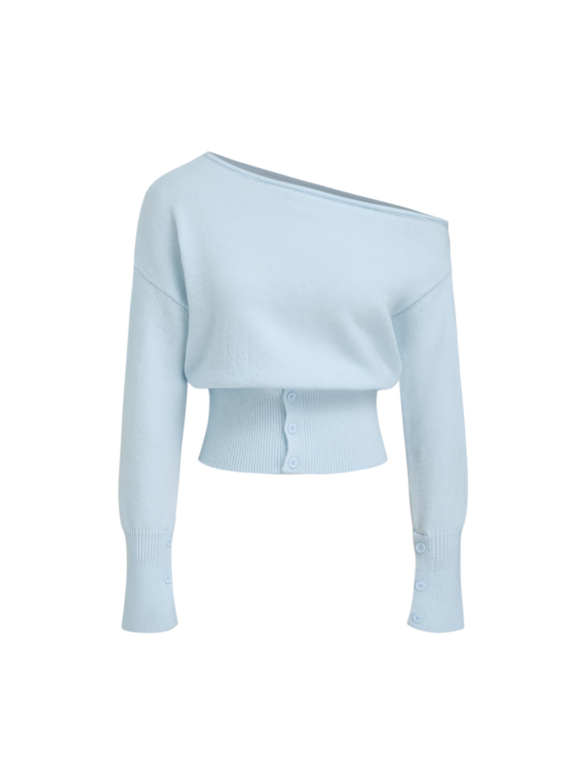 CIDER Off The Shoulder Sweaters for Women Cute Long Sleeve One Shoulder Fall Outfits Knit Pullover Sweater Tops