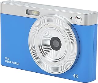 Câmera digital 4K, 16X Zoom 50MP AF Autofocus Vlogging Camera, 2.88in IPS HD Mirrorless Camera com bateria, LED Fill Light Portátil Mini Compact Camera para Macro Shooting, Adolescentes,(Azul)