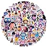 110 calcomanías de ídolo coreano, vinilo impermeable de personajes de anime para laptop, guitarra, botella de agua, regalos de cumpleaños para niñas, niños, adolescentes (60)