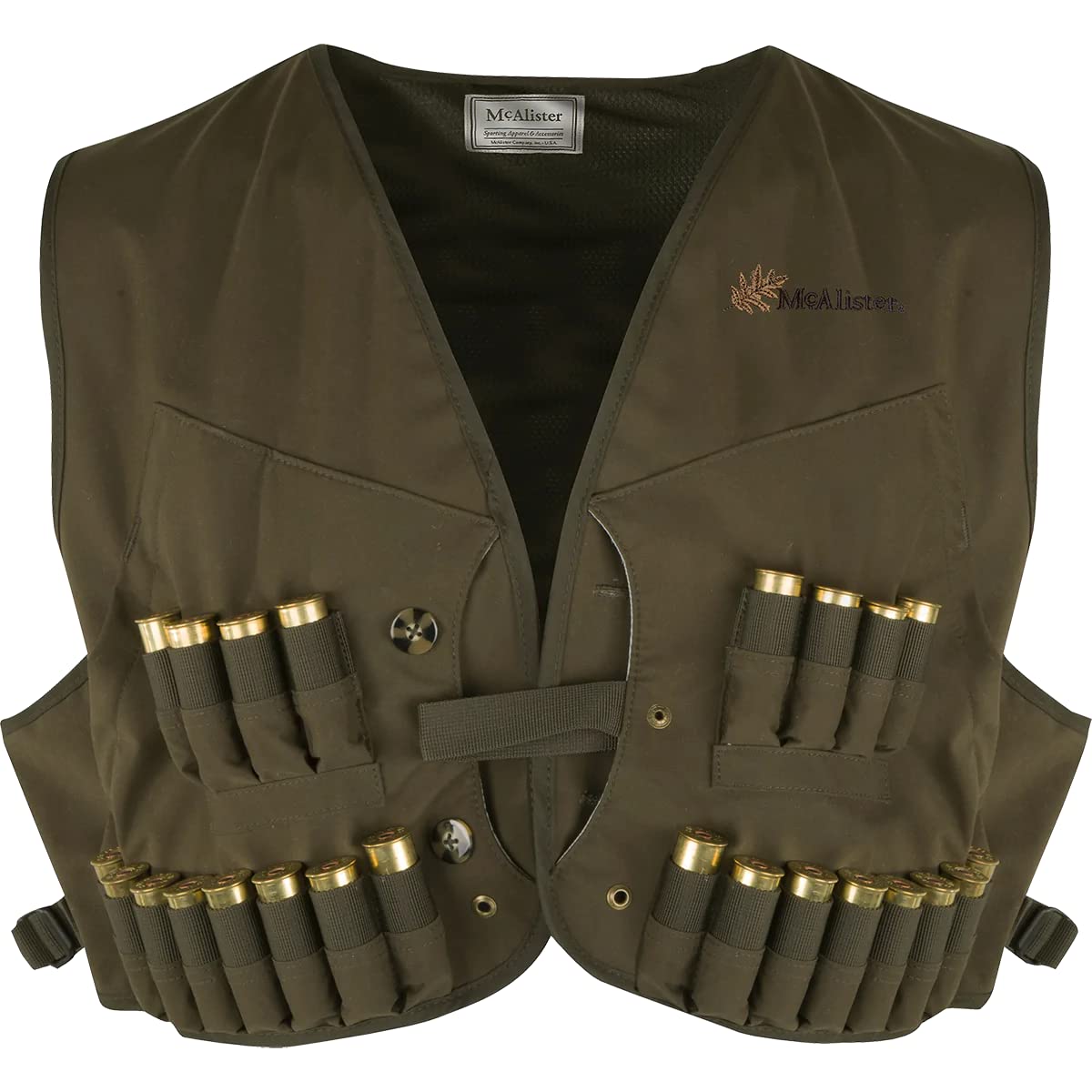 Drake Men's McAlister Wax Canvas Wading Hunting Tactical Vest | 44 Webbing Shell Loops, Fleece-Lined Handwarmer Pockets, Tan, OSFM