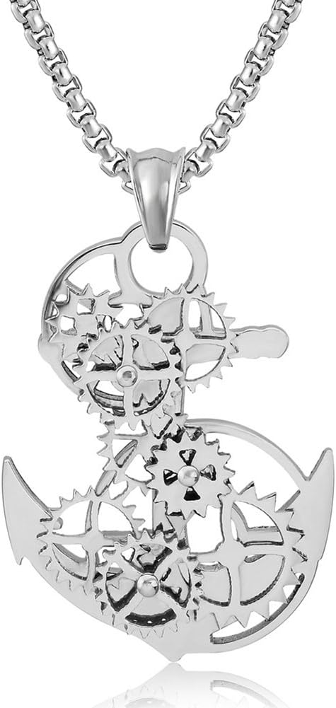 Mens Fashion Stainless Steel Fitness Gym Dumbbell Weight Plate Barbell Chain Pendant Necklace