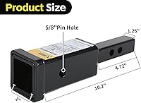 Vista 2 de MaxxHaul 70032 - Adaptador / Extensión de Receptor de Enganche de Remolque de 1-1/4 Pulgadas a 2 Pulgadas