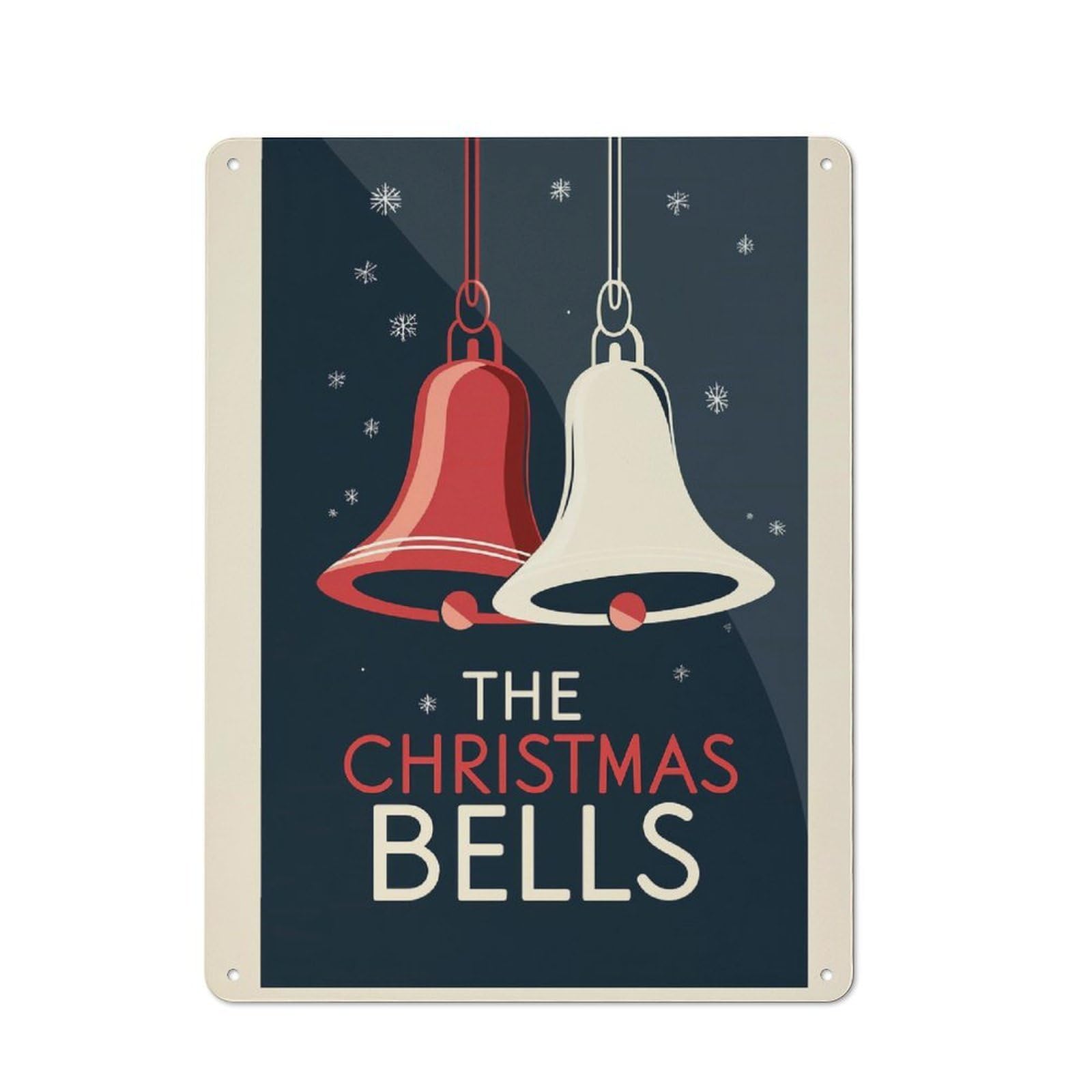Junmoney The Christmas Bells Retro Metal Plaque 40X30cm Featuring For Garage Wall, A Winter Wall Decor Update For Workshop Decor Fans
