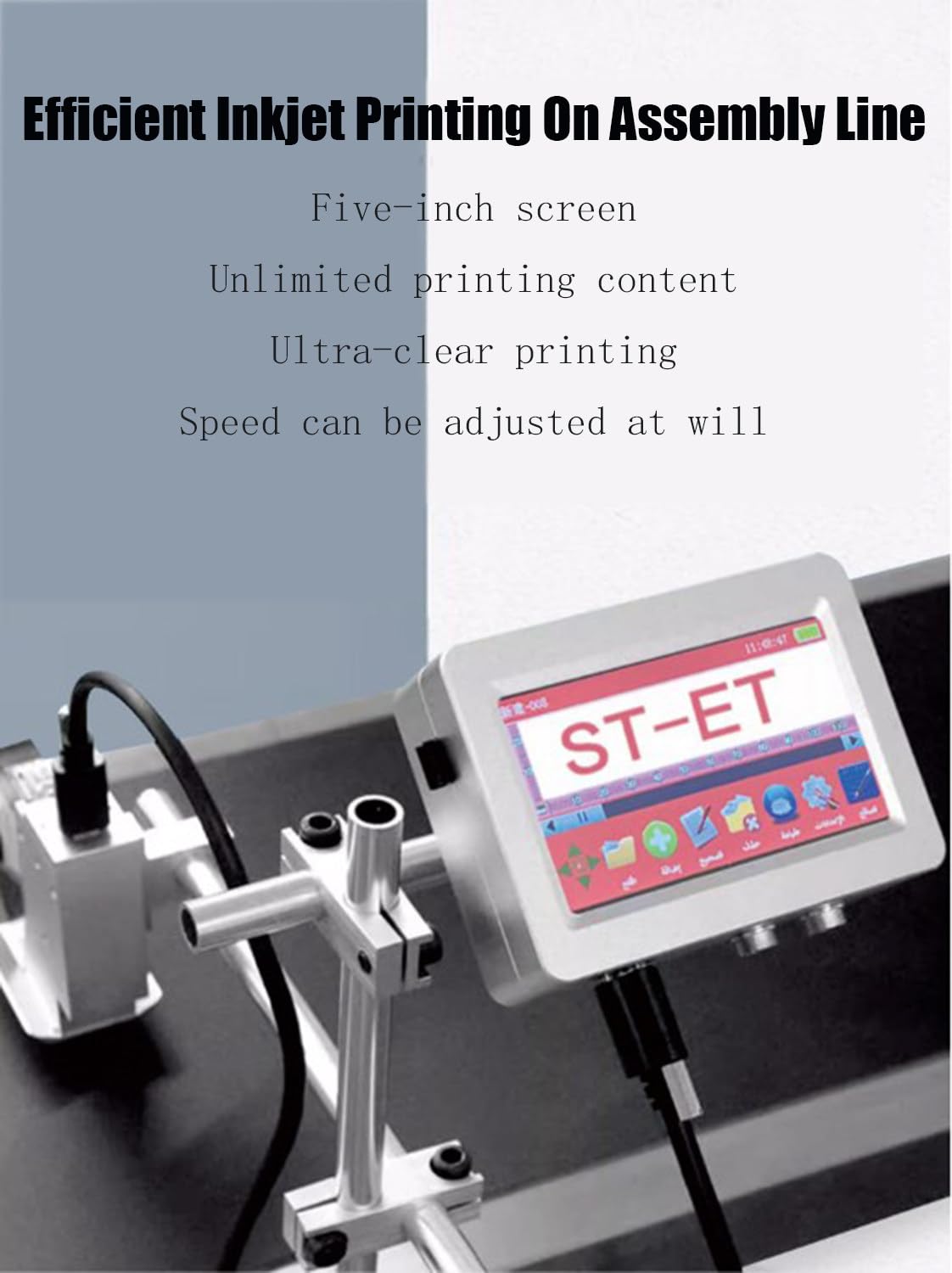In Line Inkjet Coder, Przemysłowa drukarka atramentowa, Automatyczna maszyna do kodowania atramentowego, Do kodowania kodów kreskowych/numerów partii/etykiet/obrazów/dat 12.7mm