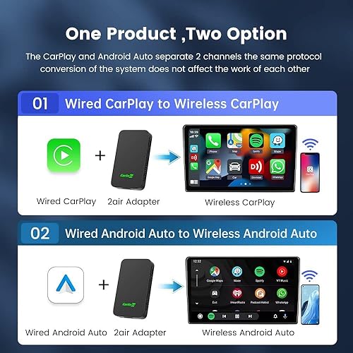 Miniatura 2 de CarlinKit 5.0 Wireless CarPlay & Android Auto Adapter,New Upgrade,Online Update,Two Channel Connection, Plug & Plug, for Cars with OEM Wired CarPlay