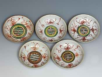 骨董　中国骨董　赤絵　古赤絵　呉須赤絵　花文様　皿　五寸皿　丸皿　アンティーク 61dBUtk0IcL._UF350,350_QL50_.jpg