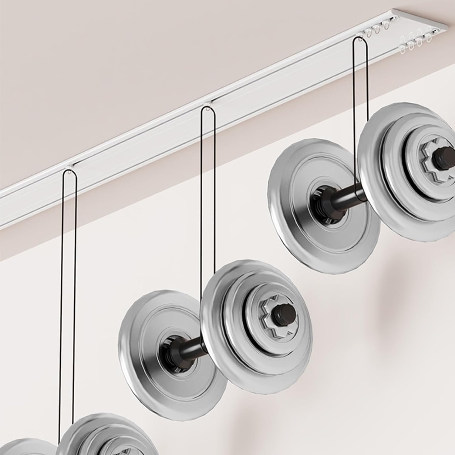 カーテン トラック頑丈なカーテン結合ダブル トラック レール天井取り付けリビング ルーム ベッドルーム ルーム ディバイダー(Cha