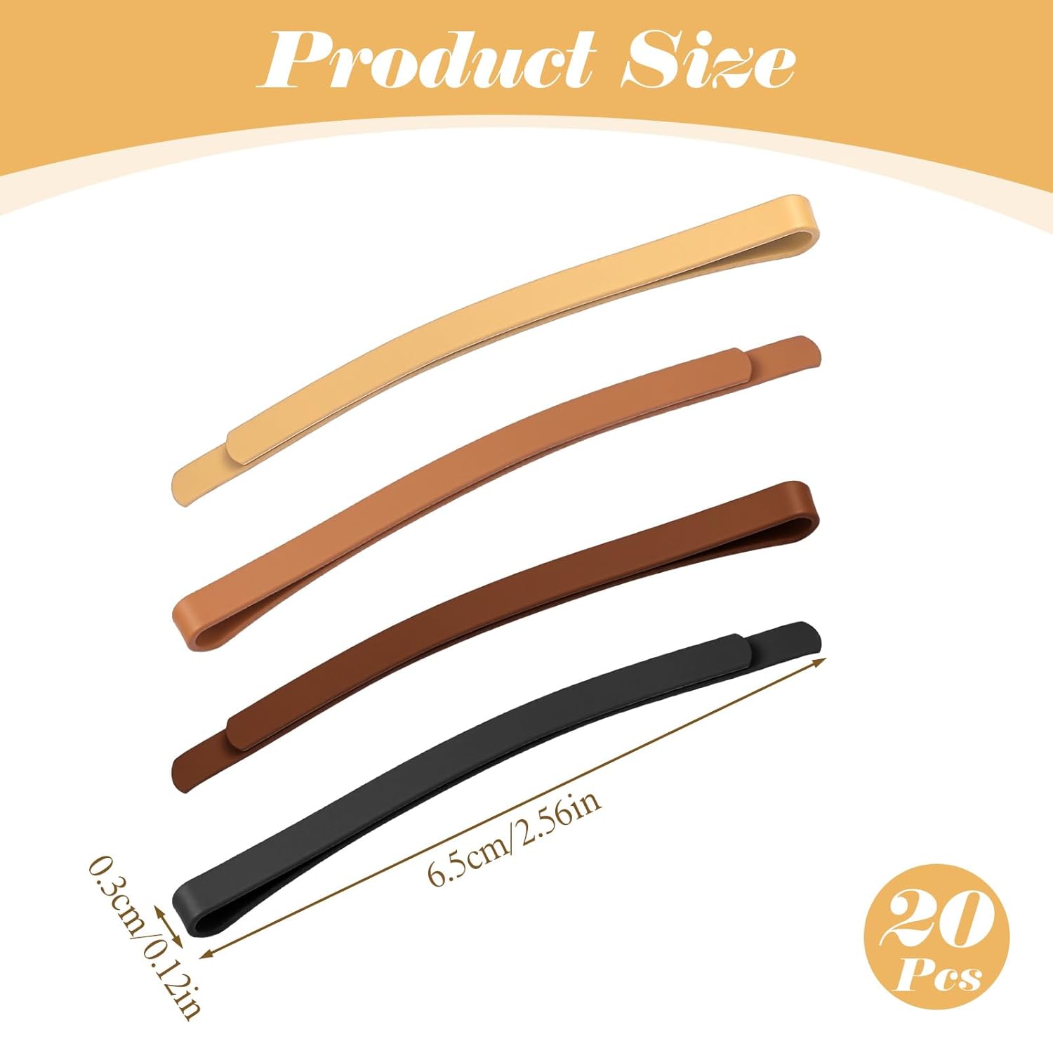 20PCS Long Bobby Pins for Thick Hair Curved Bobby Pins for Women Hair Pins for Styling Metal Hair Clips for Women Multicolor Matte Hairpins Hair Accessories - Image 2