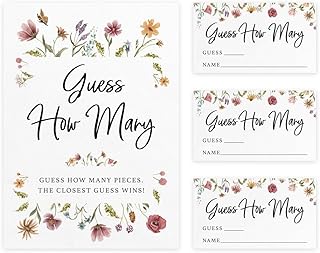 Printed Party Candy Jar Guessing Game (Set of 50), Wildflower Bloom Them...