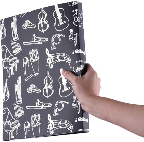 Miniatura 4 de Carpeta de archivos de música tamaño A4, carpeta de partituras, documentos de papel, temática de música, 40 bolsillos, carpeta de almacenamiento