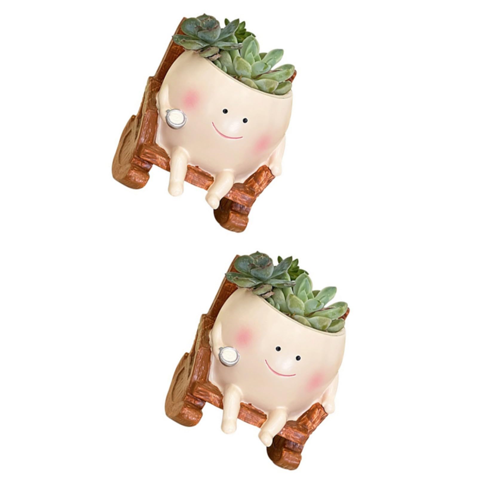 Cartoon Resin Cactus Flowerpot Indoor Garden Decor Accessories Small Resin Planter