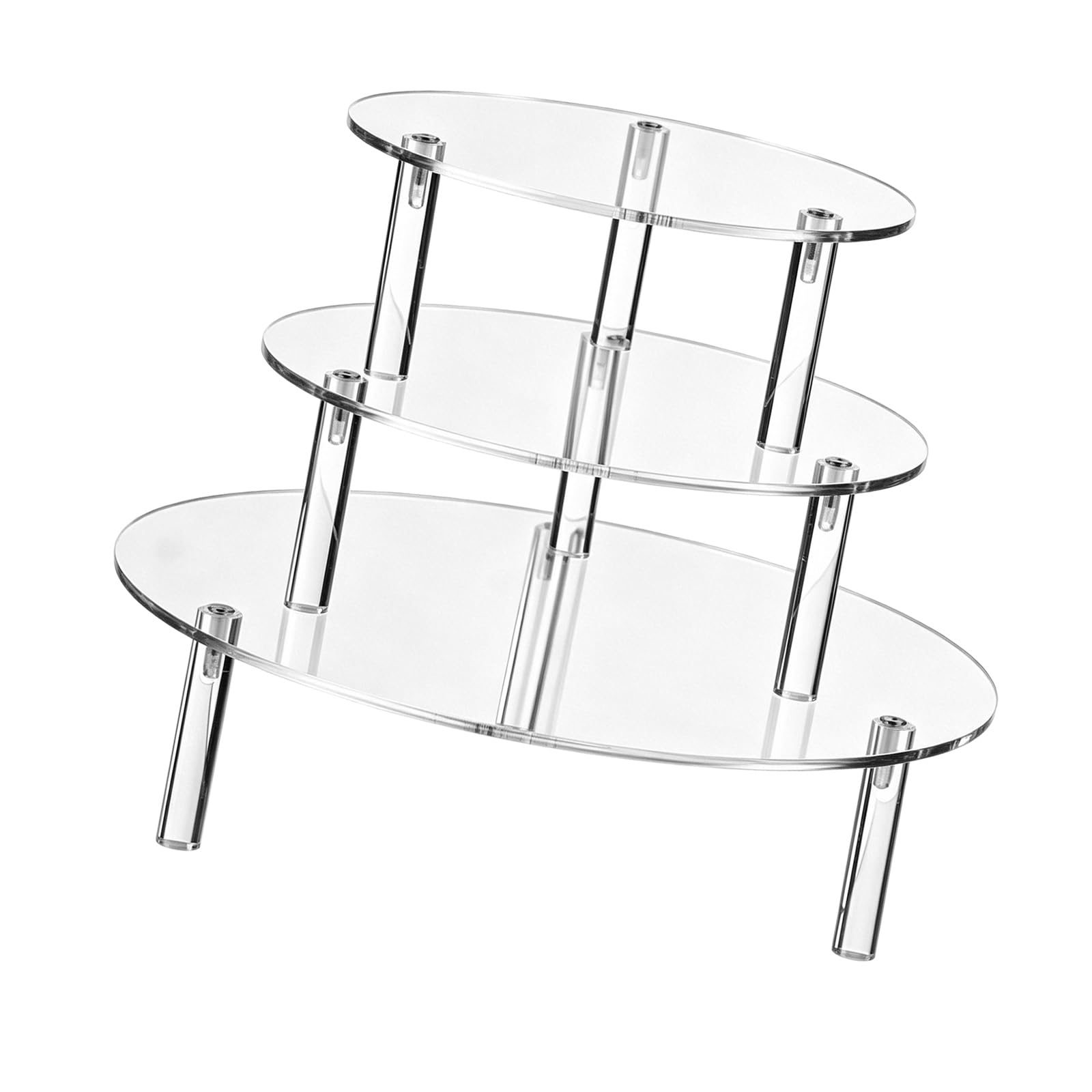 Clear Acrylic 3-Tier Round Cake Stand, Sturdy Stable Display Rack Perfect for Weddings Round Cake Stand