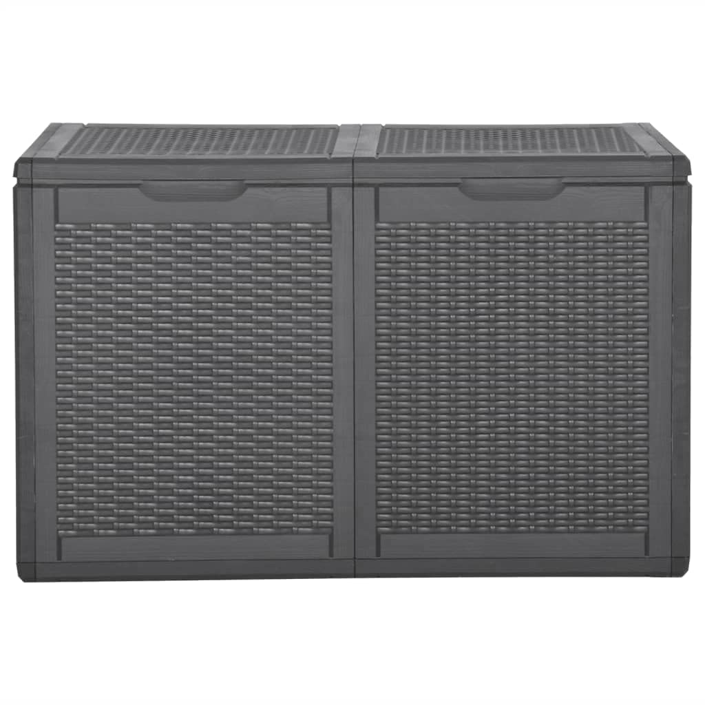 Mobili da esterno, scatole di immagazzinaggio all'aperto Scatola di immagazzinaggio del giardino 180L nero PP Rattan