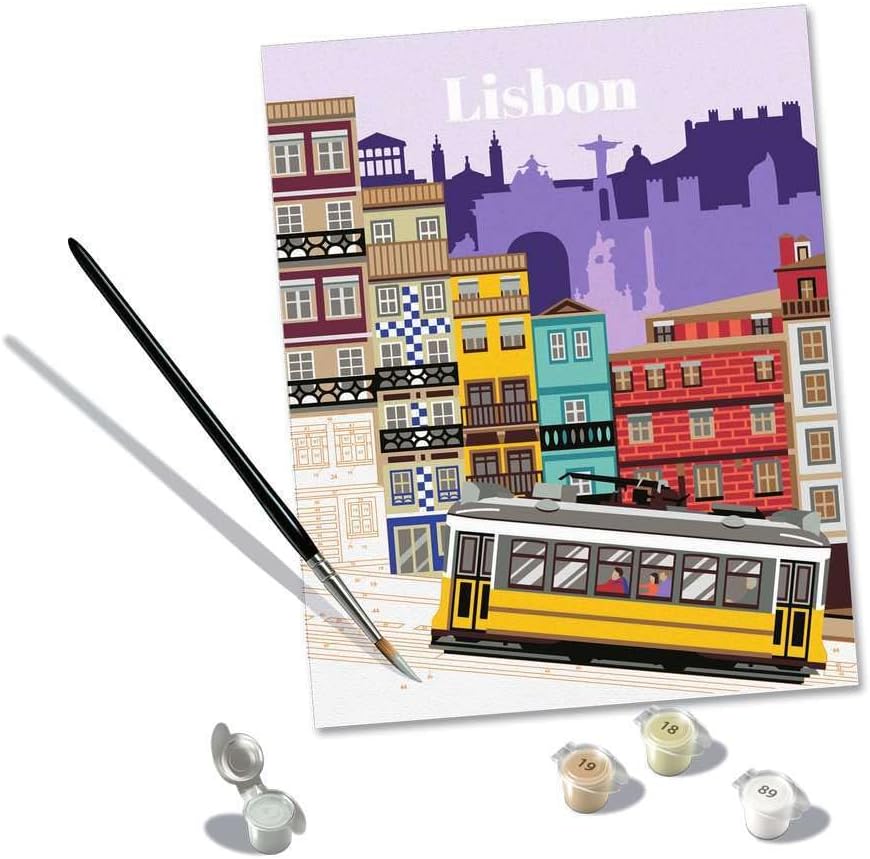 Ravensburger CreArt 25522 - Colourful Lisbon - Paint by Numbers Adults, DIY Painting Set with Brush and Acrylic Paints, Gift for Women and Men, Painting for Adults