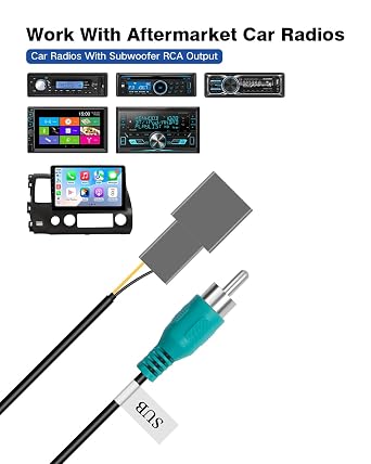8-Pin Car Subwoofer Retention Adapter for Honda Civic CRV 2012-2016 | OEM SUB Connector to RCA, Plug & Play Factory Subwoofer Wire Harness for Aftermarket Stereo Android Head Unit, Easy Upgraded