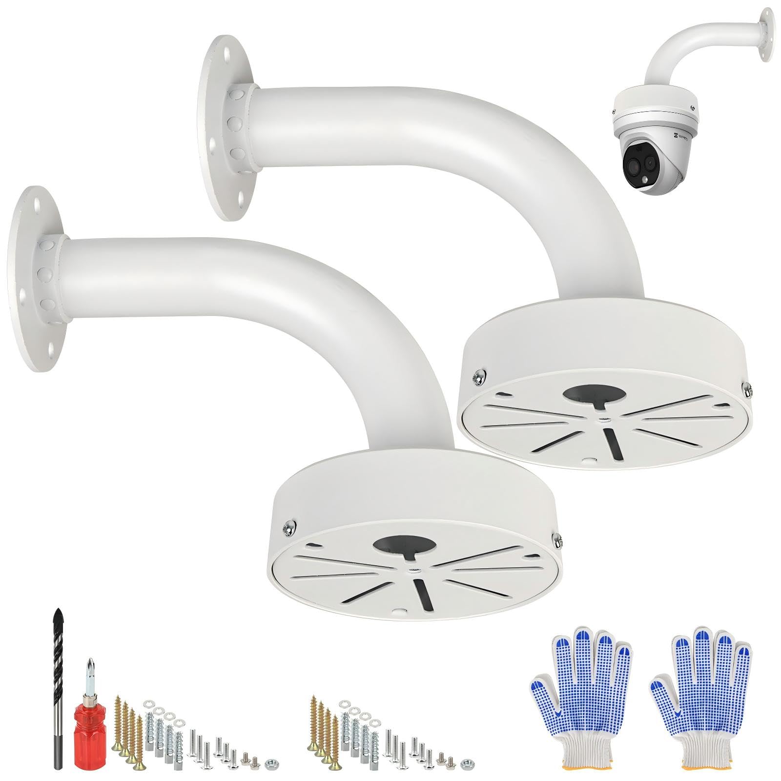 Photo 1 of 2-piece Security Camera Mount Bracket, Dome Camera Mount Universal Camera Wall Mounting Bracket/IP Camera for CCTV Security Camera, L Type