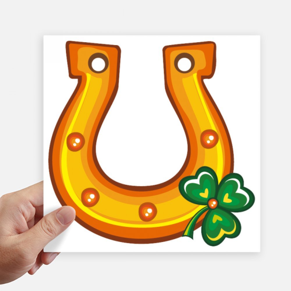 Autocollant trèfle de la Saint-Patrick lot de 4 stickers carrés imperméables 20x20 cm pour déco