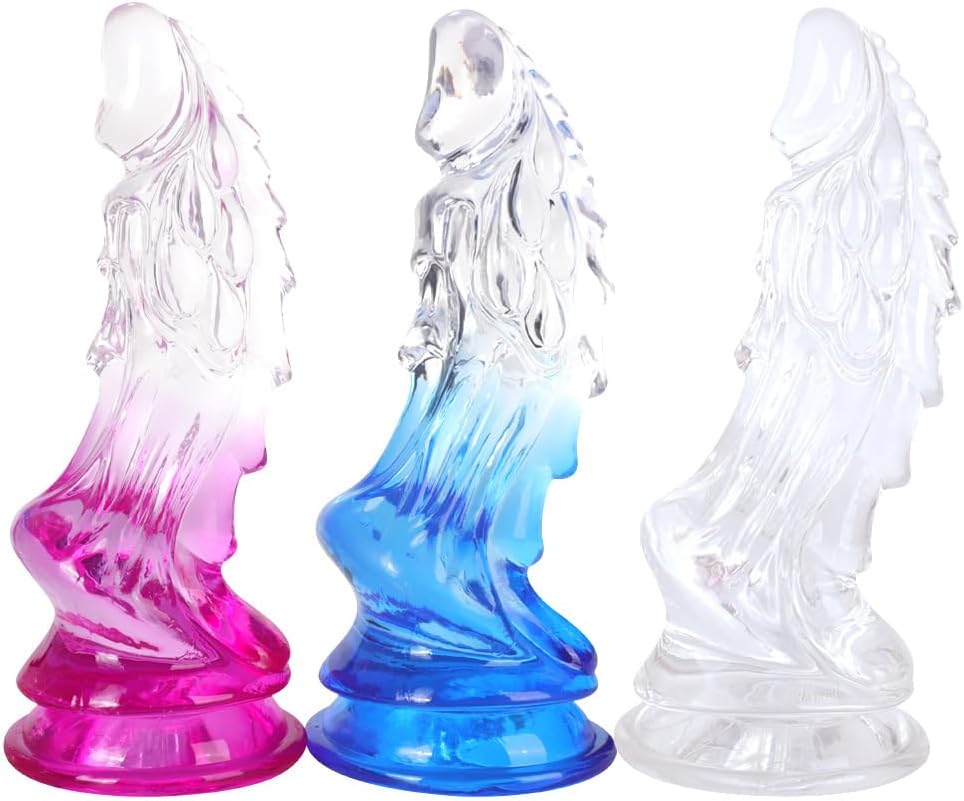 Kirin Shape Two-Color Splicing Realistic Dildo with Suction Cup, Anal Dildo Prostate Massager Toys Butt Plug Sex Toy for Adult Women Men and Couple - Blue