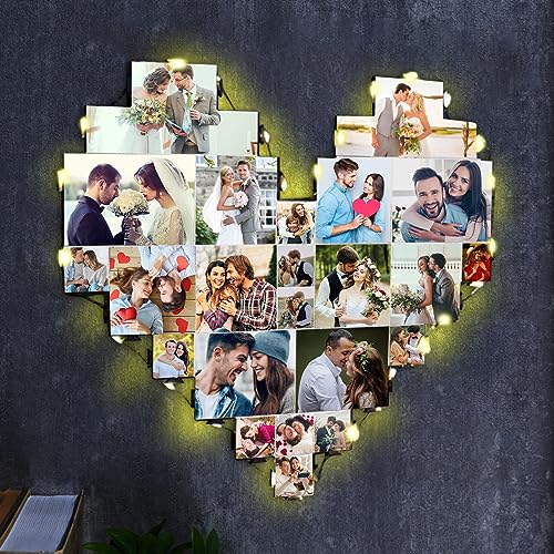 Cadre Photo Personnalisé Lampe Photo Personnalisée Applique Murale Puzzle Lumière Avec 15 Photos Coeur Lampe Veilleuse Lampe Acrylique Maman Lampe Papa Lampe Couple Lampe Meilleur Cadeau