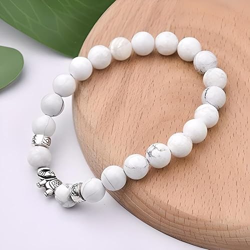 Miniatura 2 de Pulsera de elefante natural Joyería hecha a mano con piedras preciosas genuinas Pulsera unisex ajustable para buena suerte y protección única