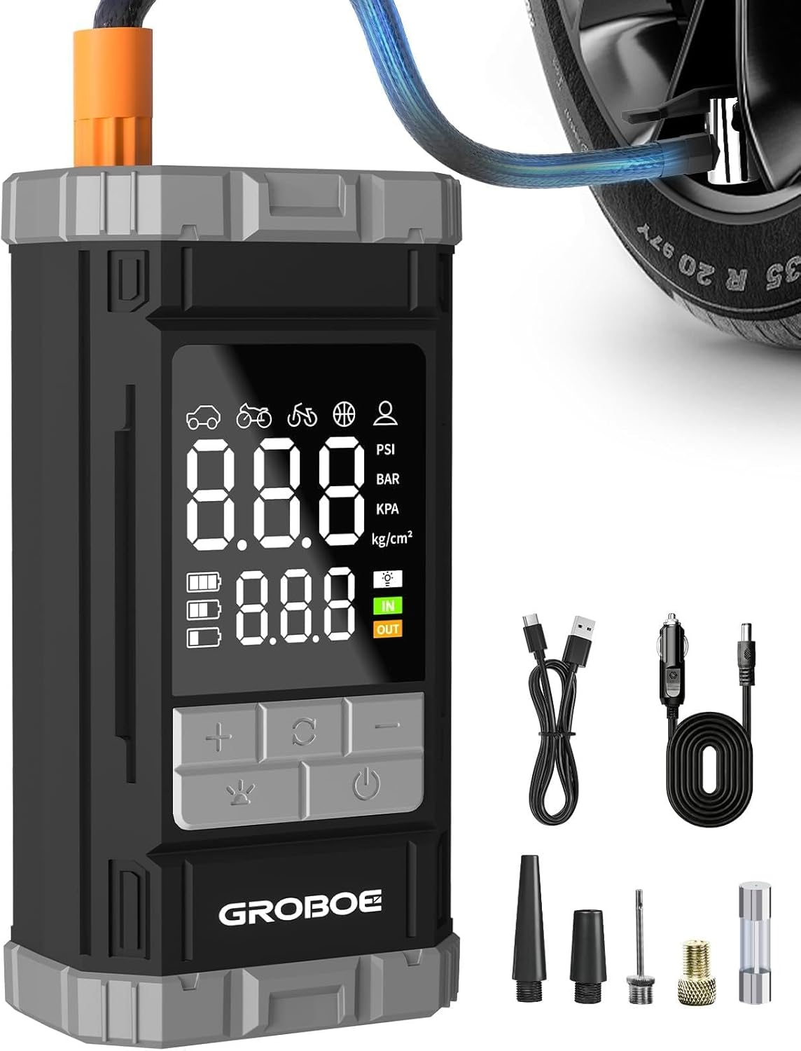 Tyre Inflator Air Compressor Portable Tyre Pump Cordless