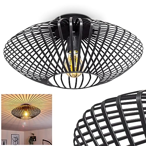HOFSTEIN Deckenleuchte Wemude, Deckenlampe – Moderne schwarze Metall...
