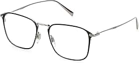 Armação de óculos de grau quadrada Lv 5000 masculina, Lente de demonstração preta fosca, rutênio, 52mm, 18mm