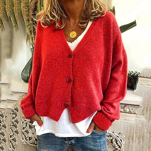 Women's Cropped Cardigan Sweaters Chunky Open Front Button Down Knit Sweater for Fall Loose Fit Outerwear
| Women's 202