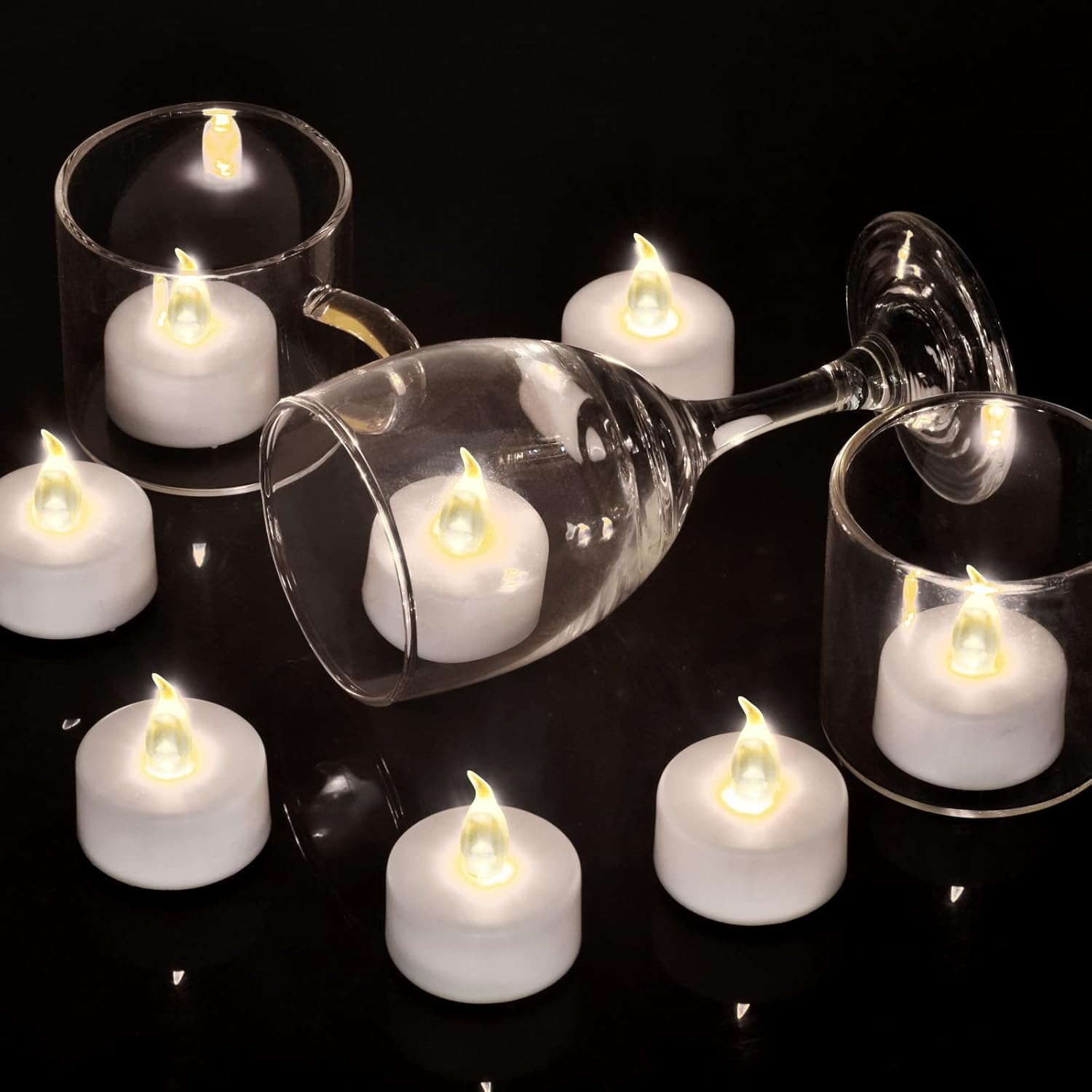 Hanzim Tea Light Candles with Remote Control,Flickering Flameless LED Candle,Long Lasting 400+Hours,Battery Operated with Timer for Home Decoration Seasonal &Festival Celebration WarmWhite (24pcs) - Image 7