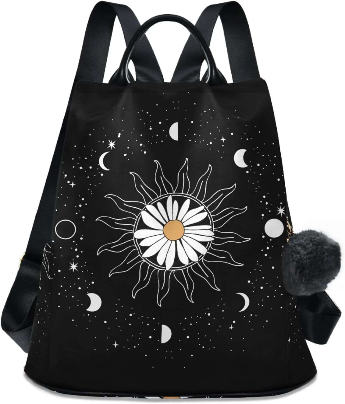 ALAZA Daisy Flower Sun Moon Backpack Purse for Women Anti Theft Back Pack Fashion Shoulder Bag