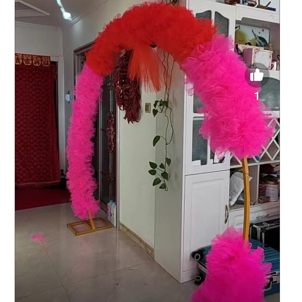 Arco in metallo per matrimonio, decorazione per arco di palloncini, telaio dorato, supporto per arco per matrimonio, pergola per esterni, decorazione per prato, resistente alle intemperie (1,8 x 0,3