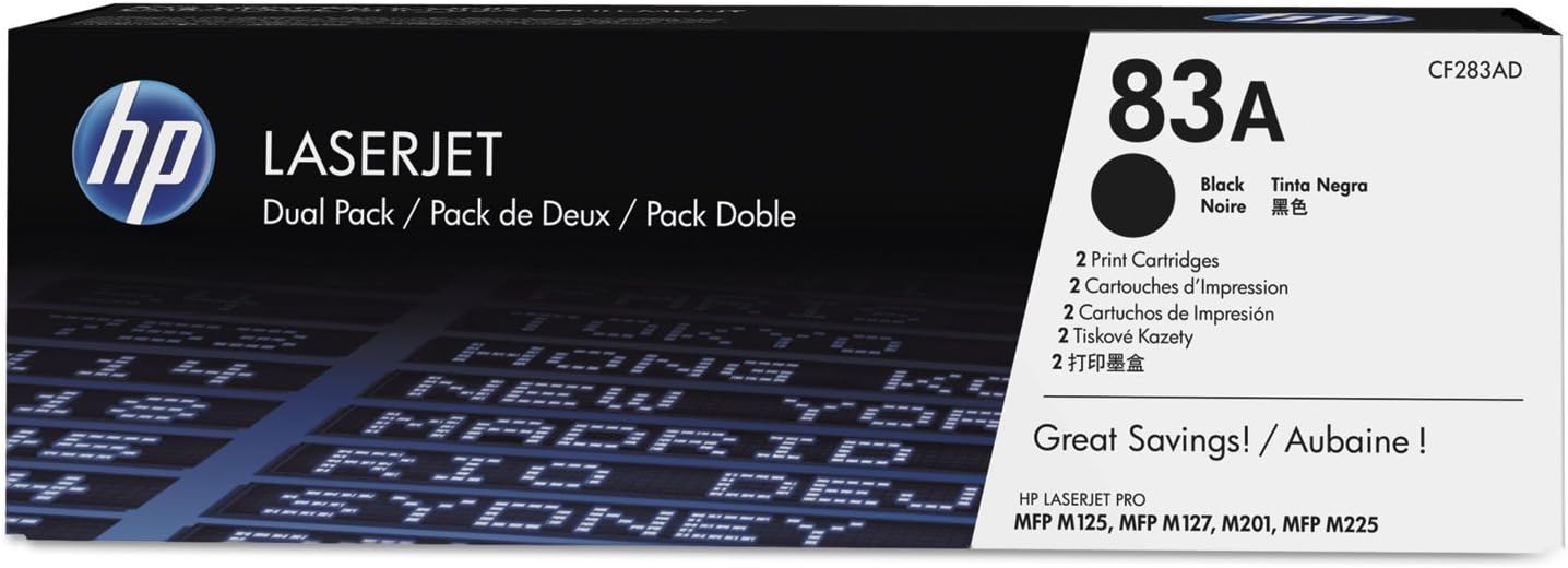 HP 83A 2-pack Black Original LaserJet Toner Cartridges