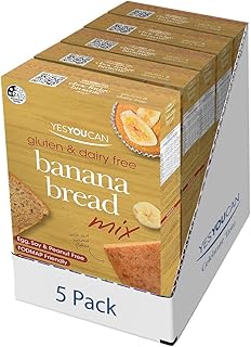 YesYouCan Banana Bread Mix - Gluten and Dairy Free - Egg Free, Vegan Banana Bread Mix - 5x400g pack