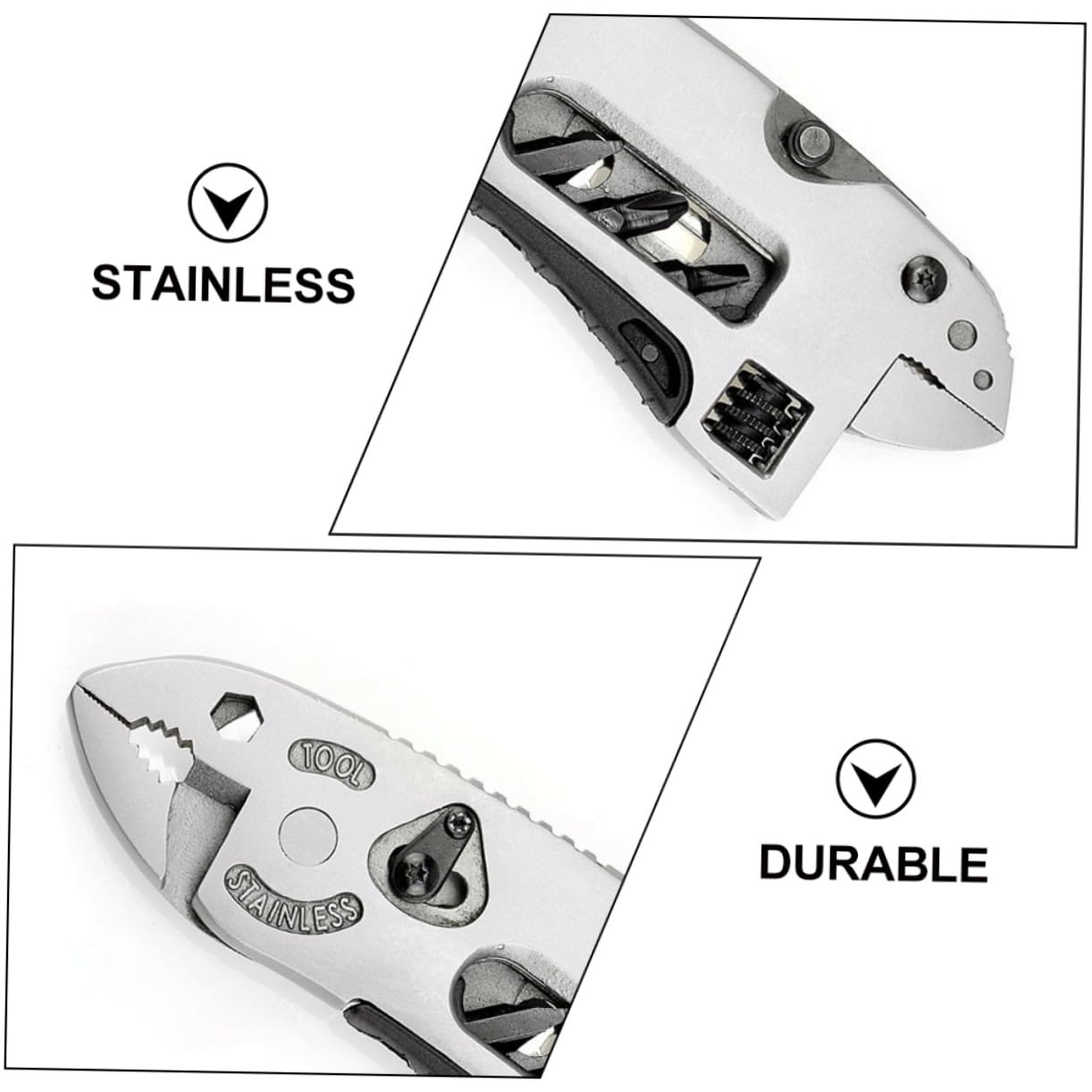 UPKOCH Pince Multifonction Outil Multi-Usages en Acier Inoxydable Portable 2 Pièces Compact et Résistant pour Pêche et Chasse pour Activités de Plein Air