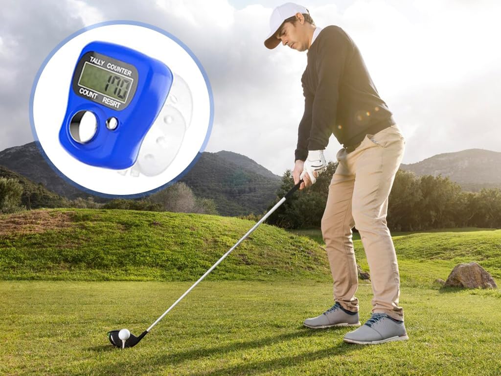 Aarvi Mini Hand Tally Counter Finger Ring Digital Electronic Head Count, Jap Counter Machine for Mantra Jap Cricket Umpire and Various Counting Purpose Small TC (Set of 2) 3