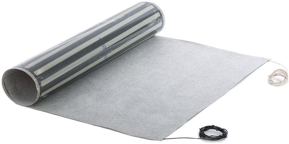 FloorHeat™ Peel & Stick Radiant Heat Mat – 110V – Under Tile, Marble & Stone – Carbon Film Heating – Anti-Fracture Membrane – UL Listed (3ft. x 18in.)