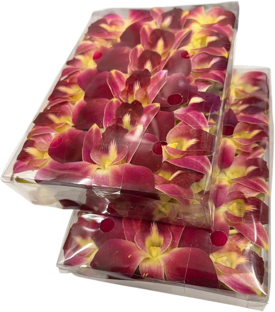 Eflowerwholesale Fresh Orchid Loose Bloom PERISHABLE flowers DIY lei, food & drink decoration (100 Purple)