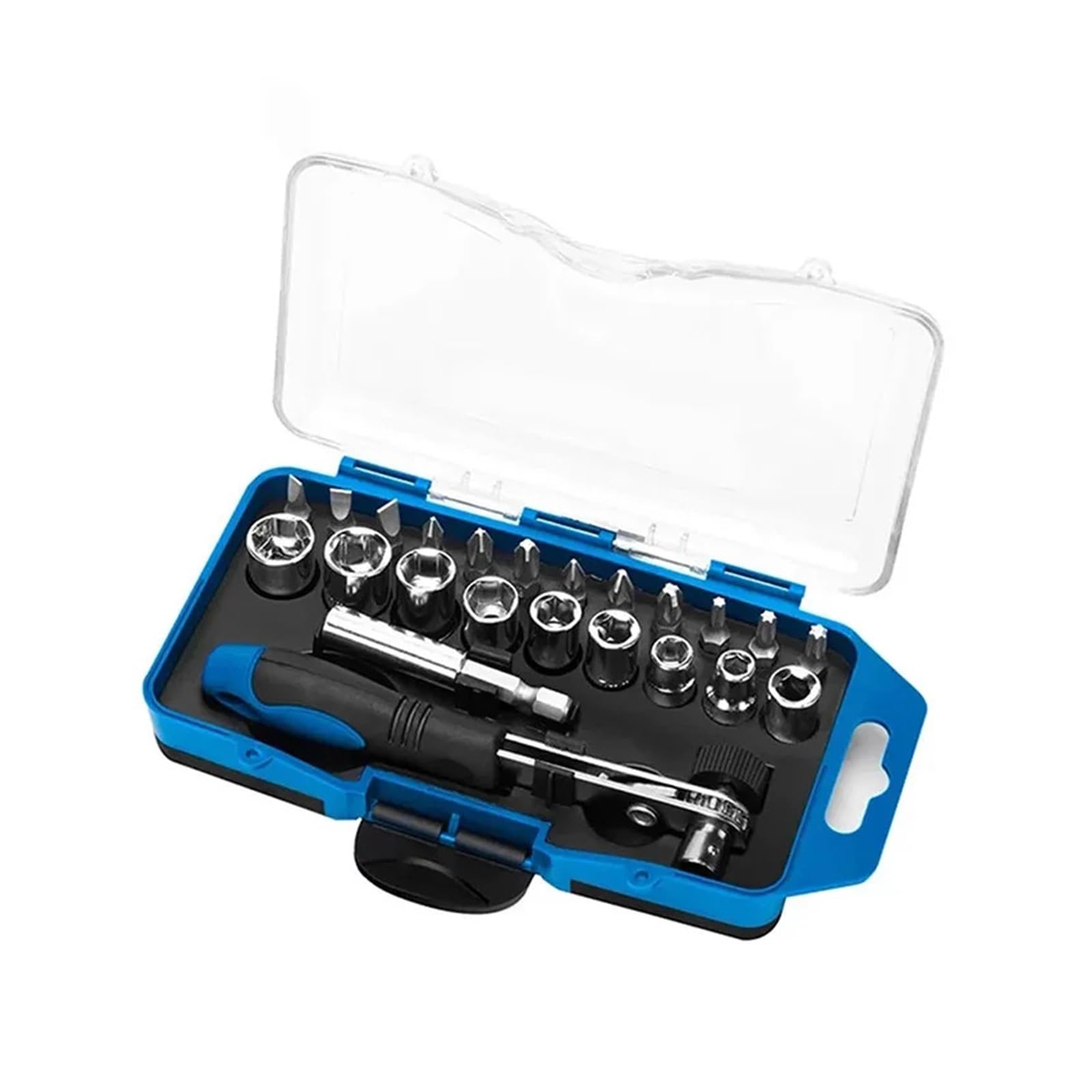 EMHSJSYVB 23pcs Ratchet Socket Wrench Set with Extended Connecting Rod for Bicycle Motorcycle Repair Tools