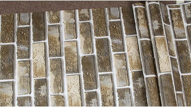 2 Pack Industrial Style Shelf Liners Waterproof Stone Wallpapers Backsplash Drawer Furniture Stickers Brick Fireplace Decoration 17.7 Inch Wide