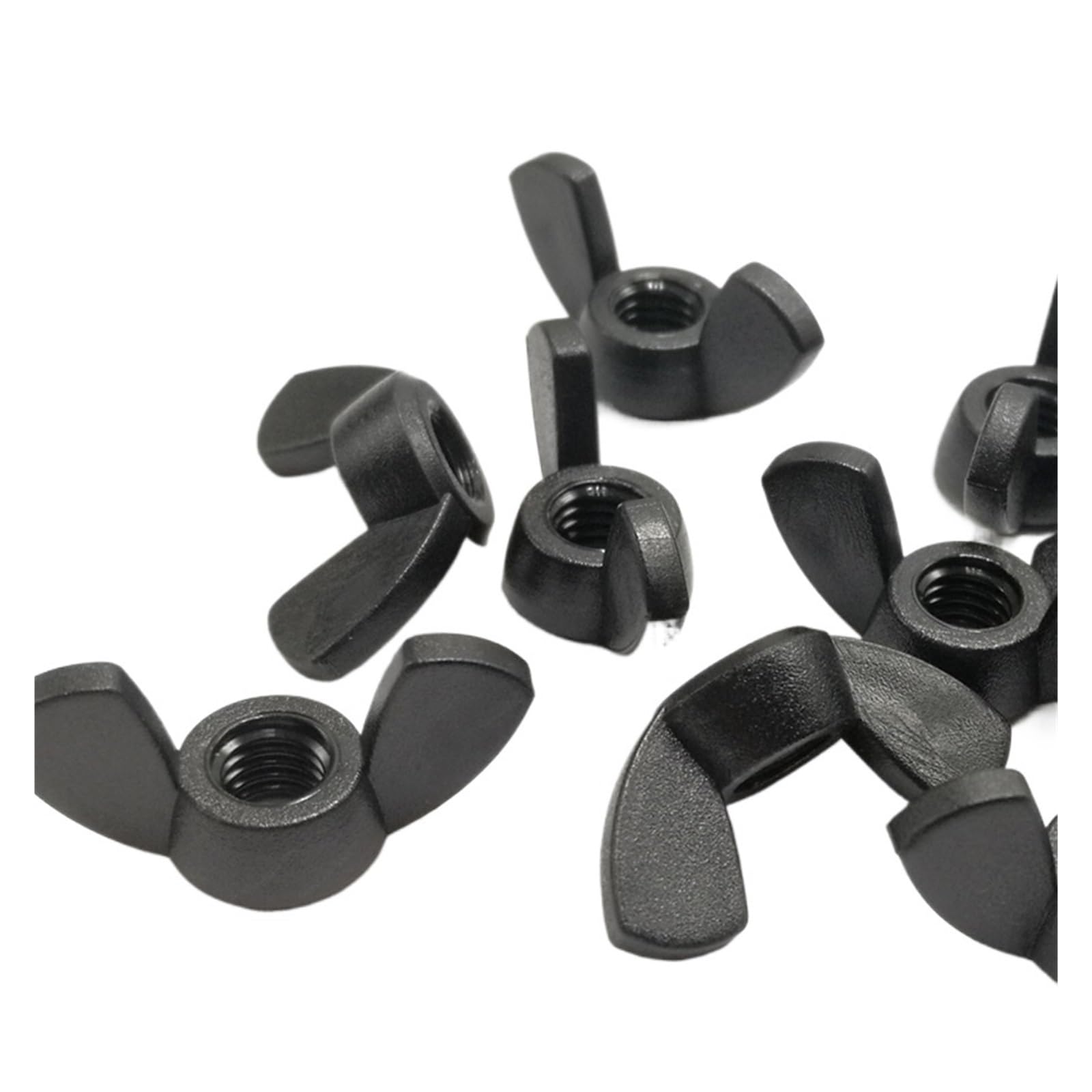 300/500pc M4 M5 M6 M8 PA66 Tuercas De Mariposa Nailon Sujetadores Plástico Negro(M8-300 pieces)