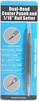 Anti-slip Comfort Grip Hammerless Upgrade Spring Nail Set for 1/16" Spring Nail Set Metal for Industrial Center