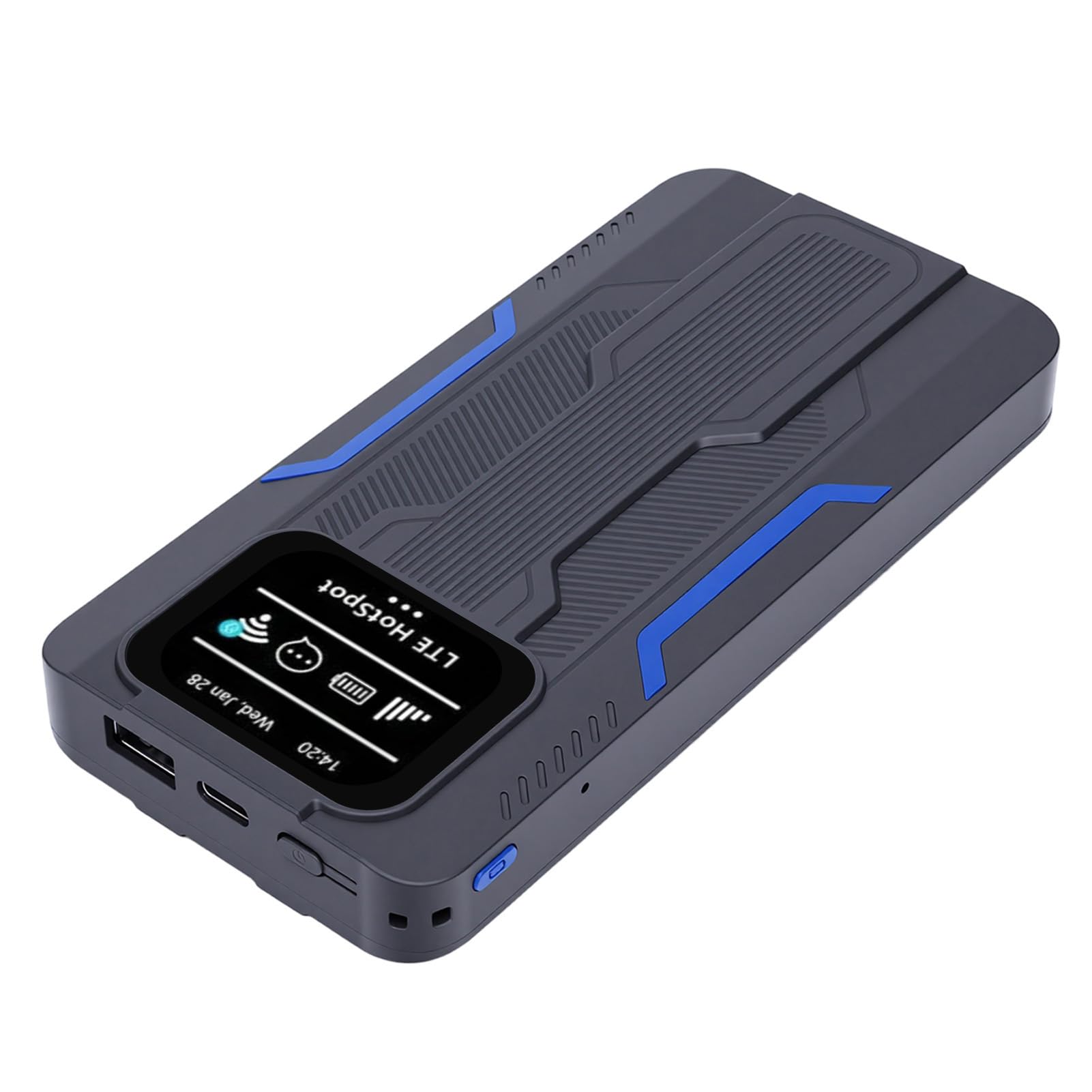 Routeur WiFi LTE Portable, Point d'accès Mobile ABS Double Bande 4G 300 Mbps 10 000 MAh avec écran HD, Charge Inversée pour Les Voyages, Les Voitures, Les Bureaux, Les Utilisateurs