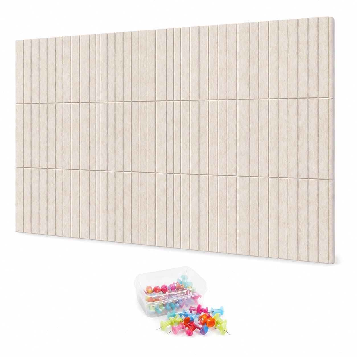 30 x 30 cm, bacheca autoadesiva in feltro, alternativa modulare in sughero con puntine, per ufficio, cucina, cameretta dei bambini (beige, 120 x 90 cm)