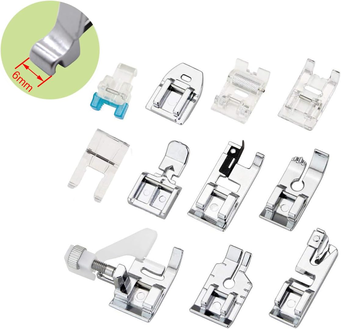 ckpsms Brand -# 11PCS Presser Feet Kit Household DIY Spare Parts Accessories Compatible with/Replacement for Brother Brand Singer Brand Janome Brand Sewing Machine (KP-19044)