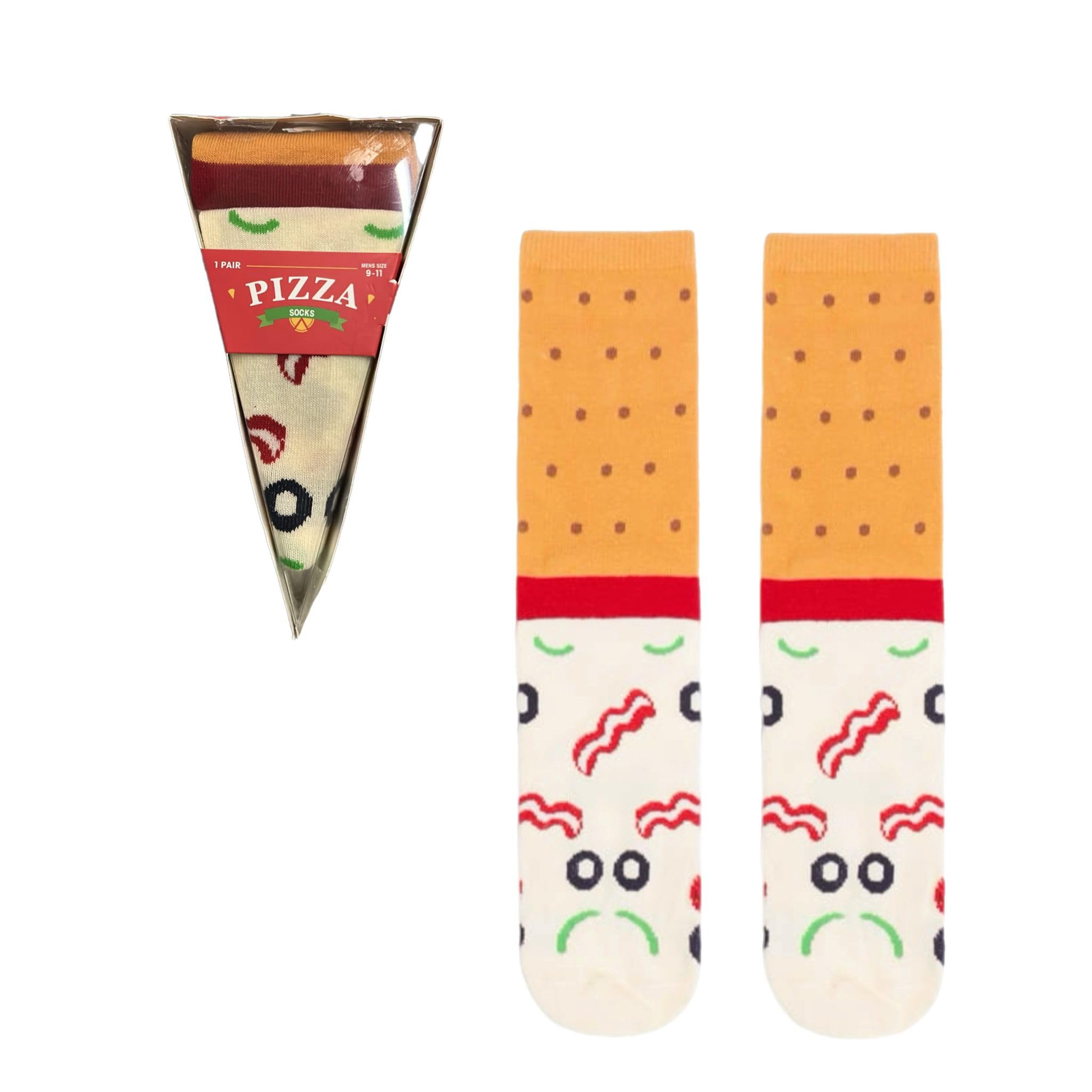 eBoutik - Funny Men’s Pizza Slice Socks Gift Set – Novelty Birthday Fast Food Socks in Gift Box – Father’s Day Present for Dad, One Size