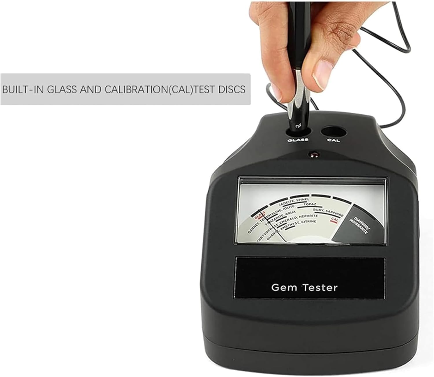 Moissanite Diamond Tester, High Precision Jewelry Diamond Tester, 16 Types of Gemstones Can Be Tested, Built-in Calibration (Cal) Test Disc, for Appraisal Company